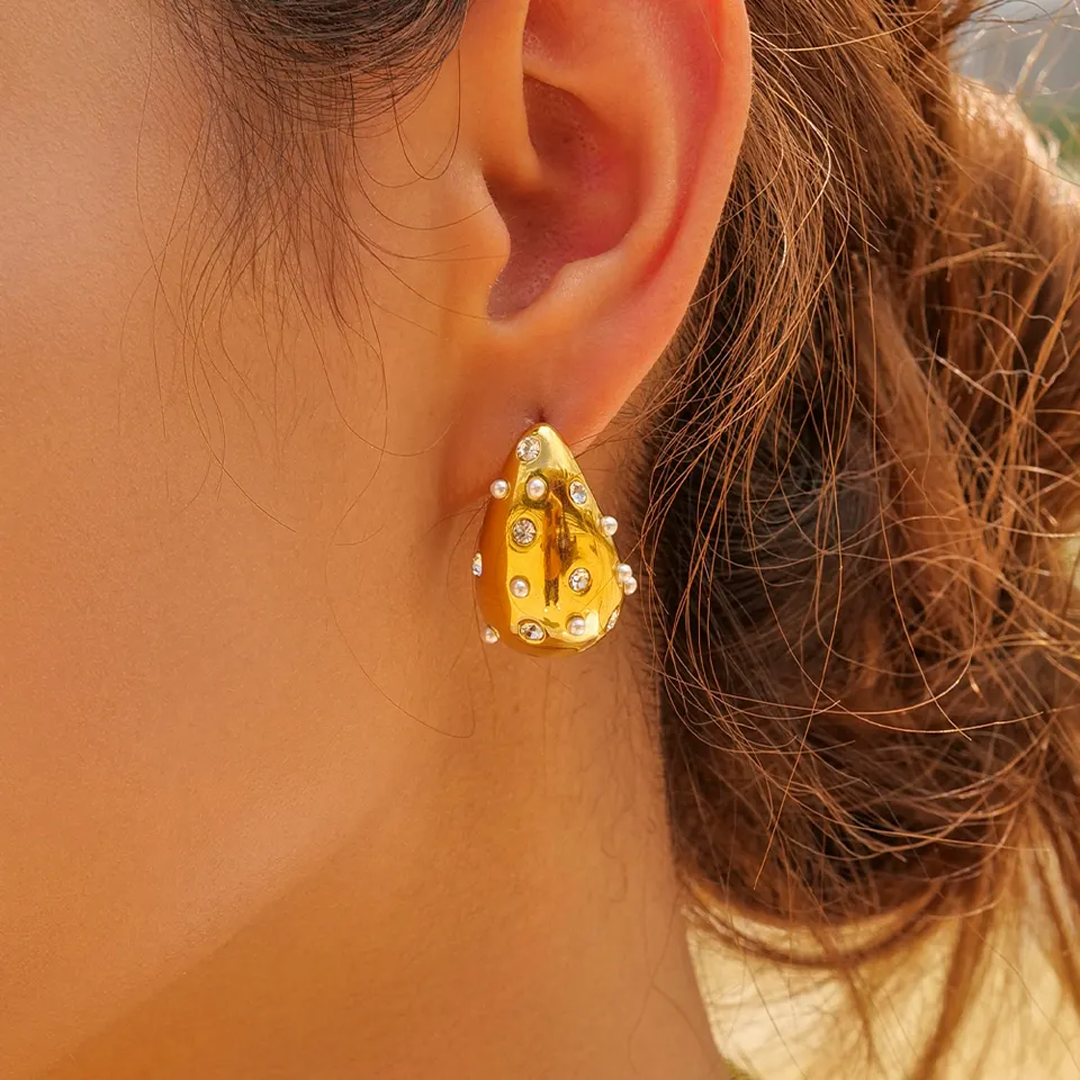 Meriel 18k gold-plated studs