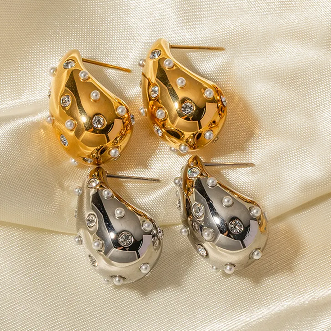 Meriel 18k gold-plated studs